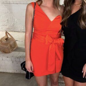 NBD Jasper Mini Dress in Red Orange XS